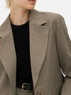 Blazer|Primark Einreihiger Blazer Im Oversized-Look Zum Kombinieren Khakifarben