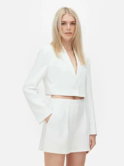 Blazer|Primark Einreihiger „Luna“ Kurz-Blazer Weiß