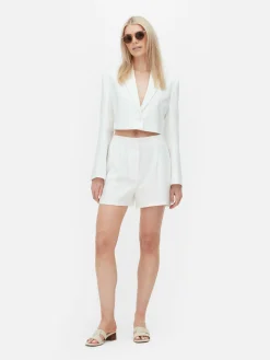 Blazer|Primark Einreihiger „Luna“ Kurz-Blazer Weiß