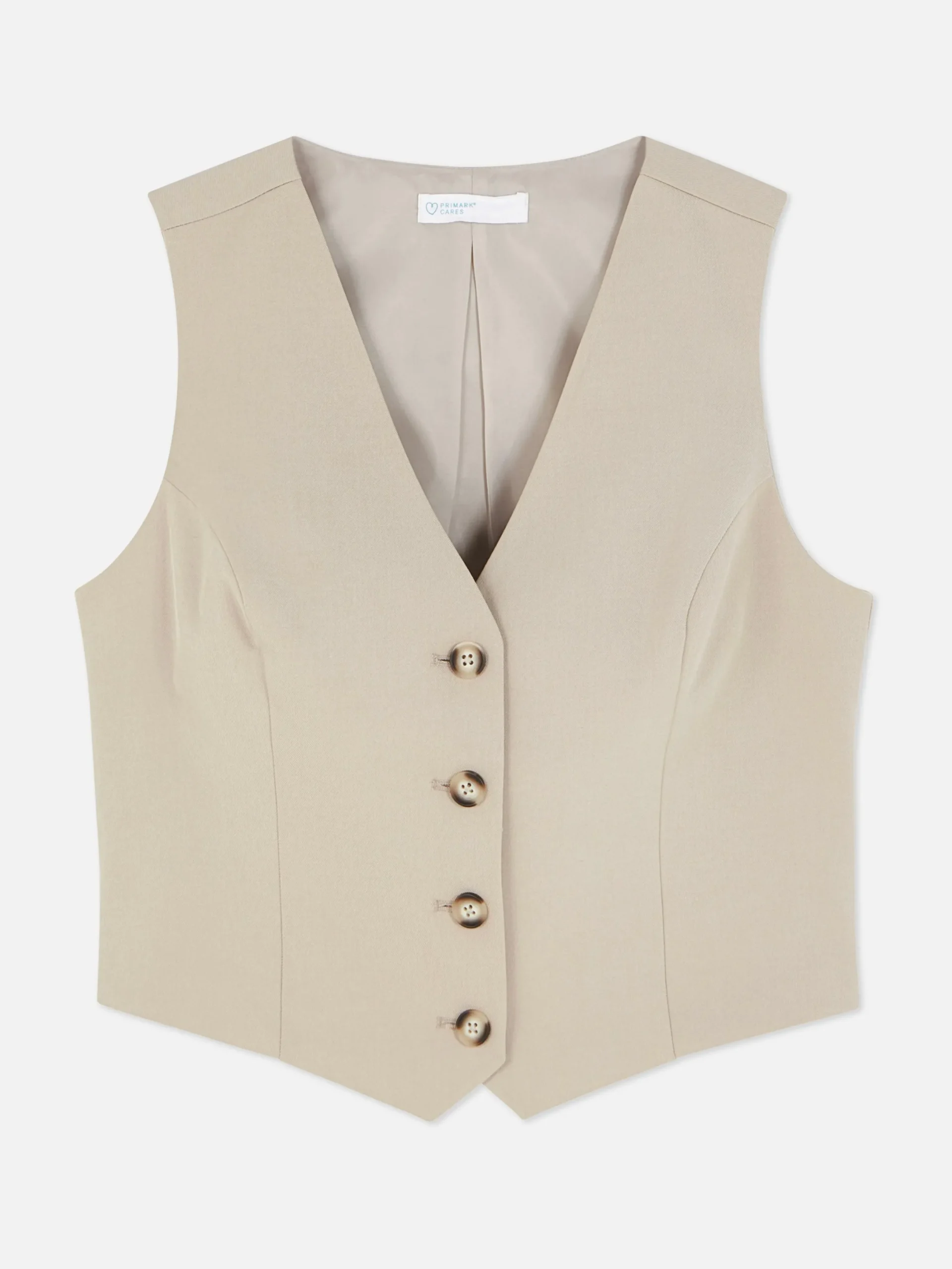 Blazer|Primark Elegante Weste Mit Knopfleiste Steinfarben