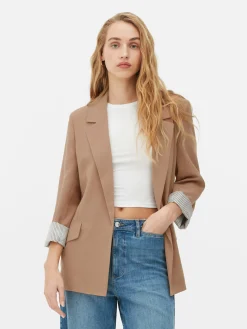 Blazer|Primark Eleganter Blazer Mit Offener Front Terrakottafarben