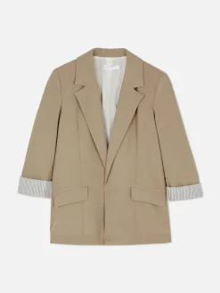 Blazer|Primark Eleganter Blazer Mit Offener Front Taupefarben
