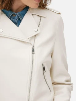 Jacken Und Mäntel|Primark Essential Bikerjacke Aus Kunstleder Cremefarben