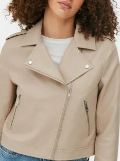 Jacken Und Mäntel|Primark Essential Bikerjacke Aus Kunstleder Nude