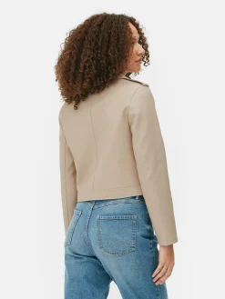 Jacken Und Mäntel|Primark Essential Bikerjacke Aus Kunstleder Nude