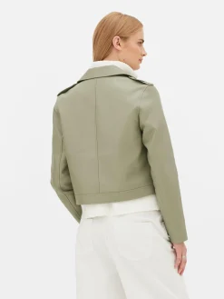 Jacken Und Mäntel|Primark Essential Bikerjacke Aus Kunstleder Hellgrün