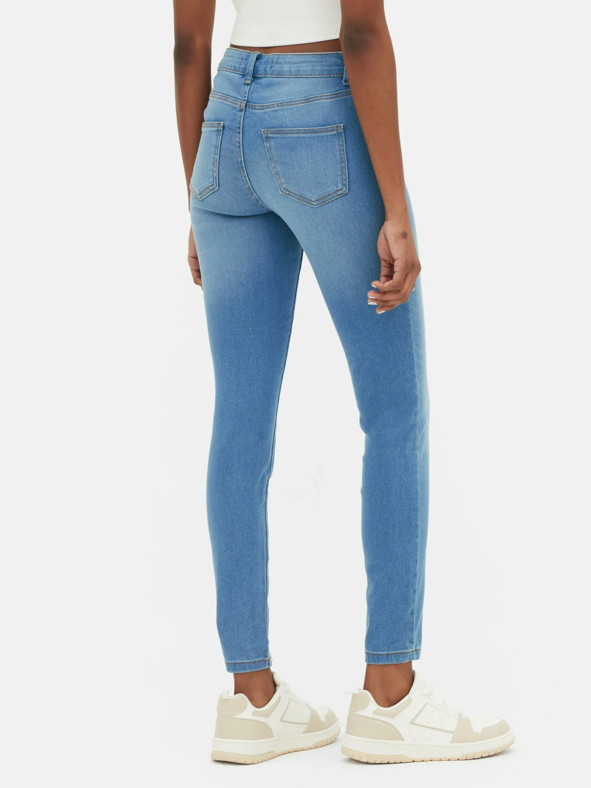 Denim|Jeans|Primark Essential Skinny-Jeans Mit Mittelhohem Bund Mittelblau