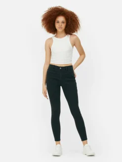 Jeans|Primark Essential Skinny-Jeans Mit Mittelhohem Bund Schwarz