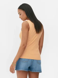 Tops Und T-Shirts|Primark Essential Stretch-Trägerhemd Mit U-Ausschnitt Pfirsichfarben