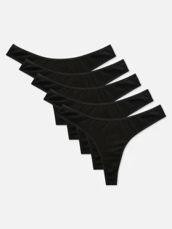 Slips|Primark Essential Tangas, 5er-Pack Schwarz
