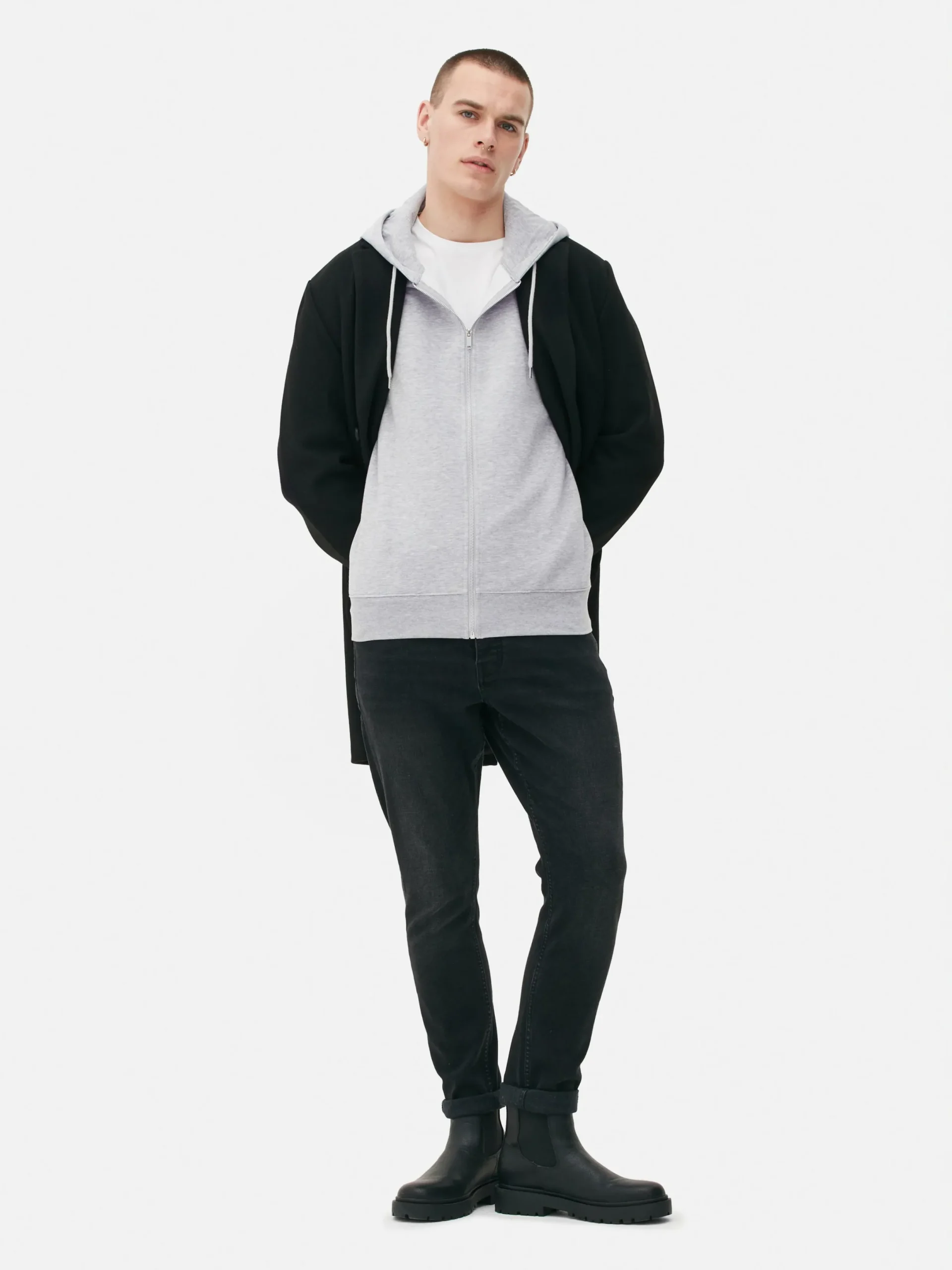 Hoodies Und Sweatshirts|Primark Essential-Hoodie Mit Reißverschluss Grau