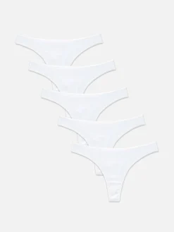 Slips|Primark Essential-Tangas Aus Baumwolle, 5er-Pack Weiß
