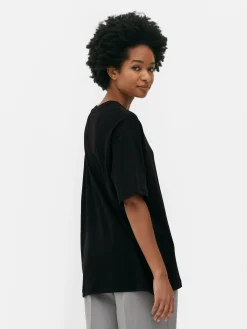 Tops Und T-Shirts|Primark Essential-T-Shirt Aus Jersey Im Oversized-Look Schwarz