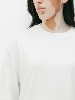 Tops Und T-Shirts|Primark Essential-T-Shirt Aus Jersey Im Oversized-Look Weiß