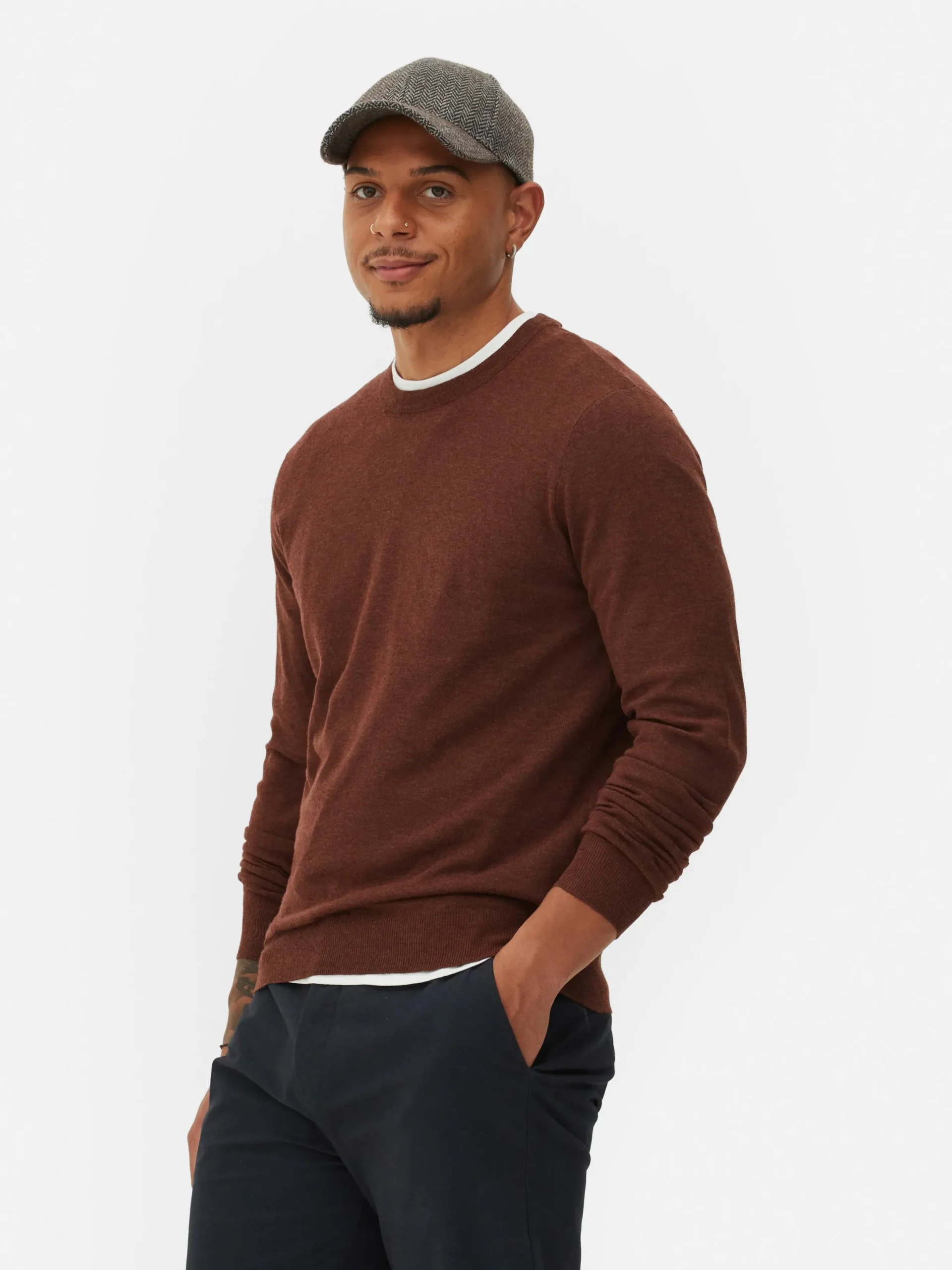 Pullover Und Cardigans|Primark Feinstrickpullover Mit Rundhalsausschnitt Burgunderrot