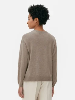 Pullover Und Cardigans|Primark Feinstrick-Rundhalspullover Taupefarben