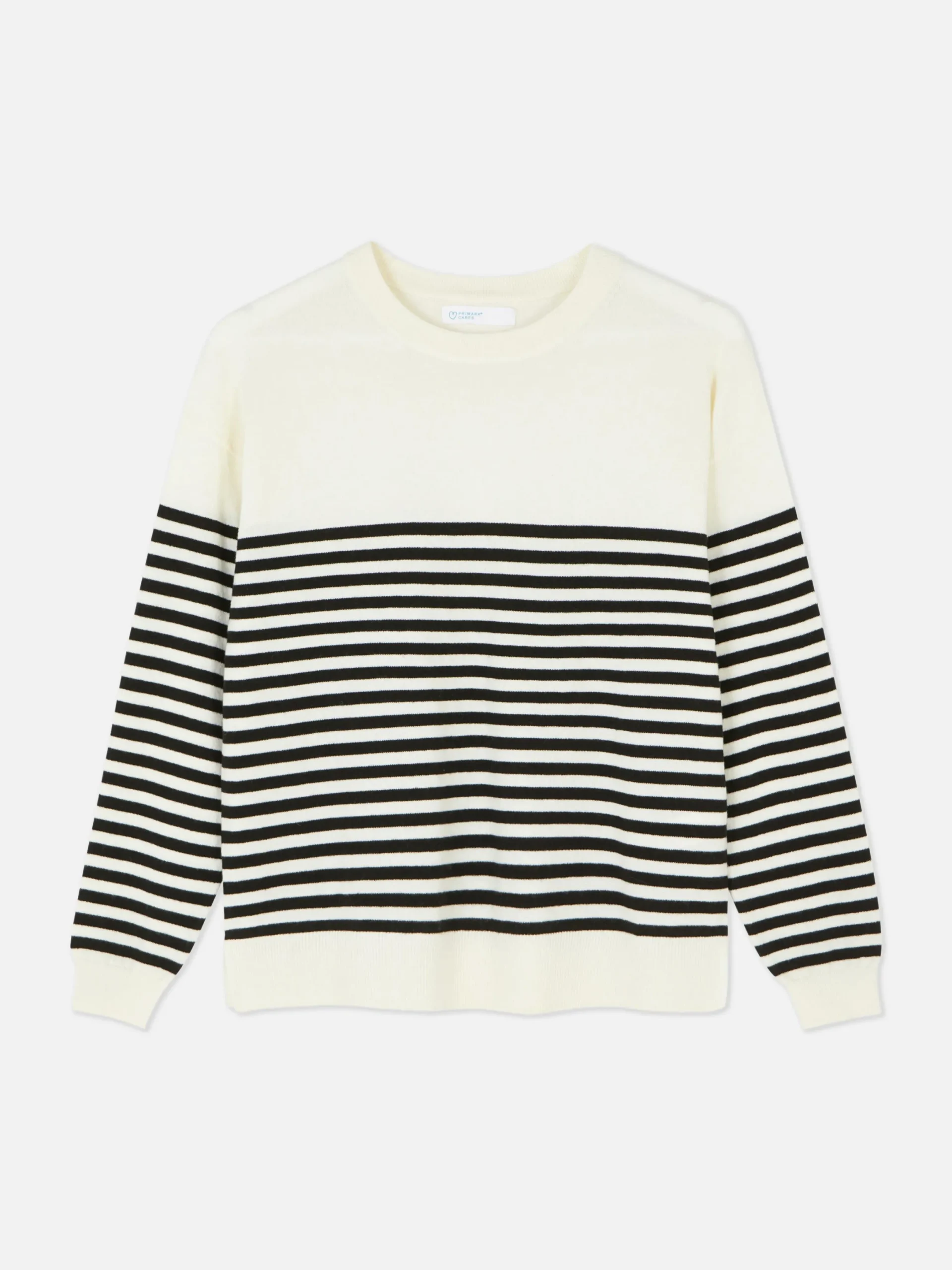 Pullover Und Cardigans|Primark Feinstrick-Rundhalspullover Weiß/Schwarz