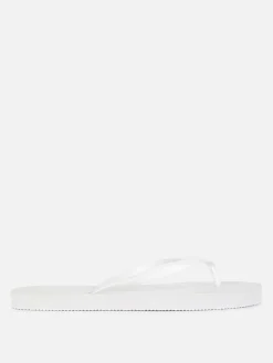 Flipflops Und Badesandalen|Primark Flache Basic Flipflops Weiß