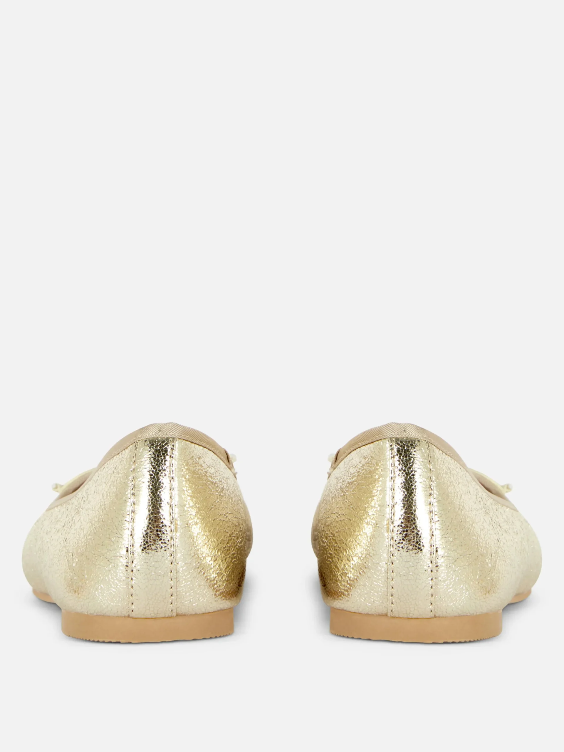 Flache Schuhe|Primark Flache Schuhe Mit Schleife Gold