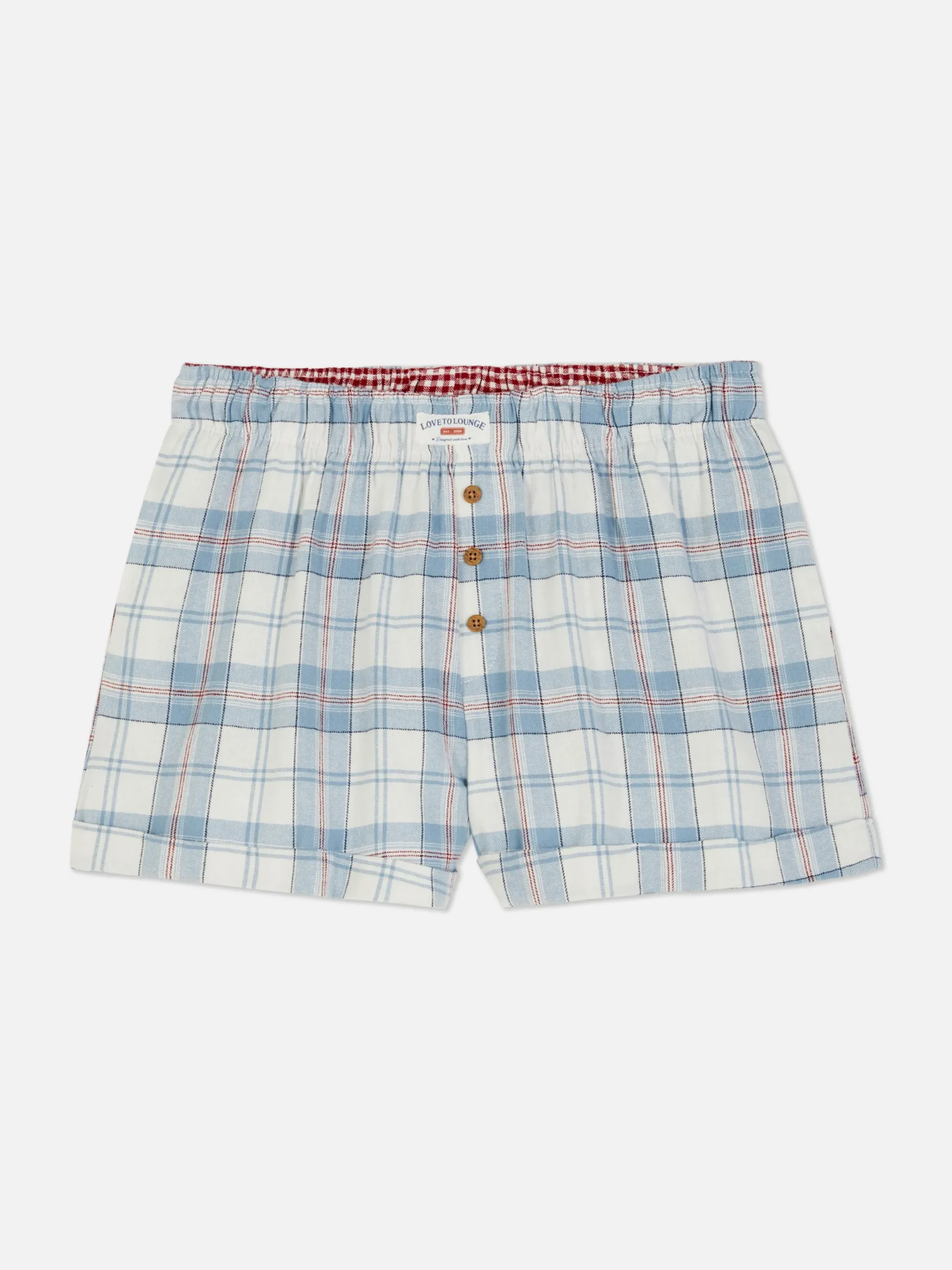Schlafanzughosen|Primark Flanell-Schlafanzugshorts Mit Karomuster Blau