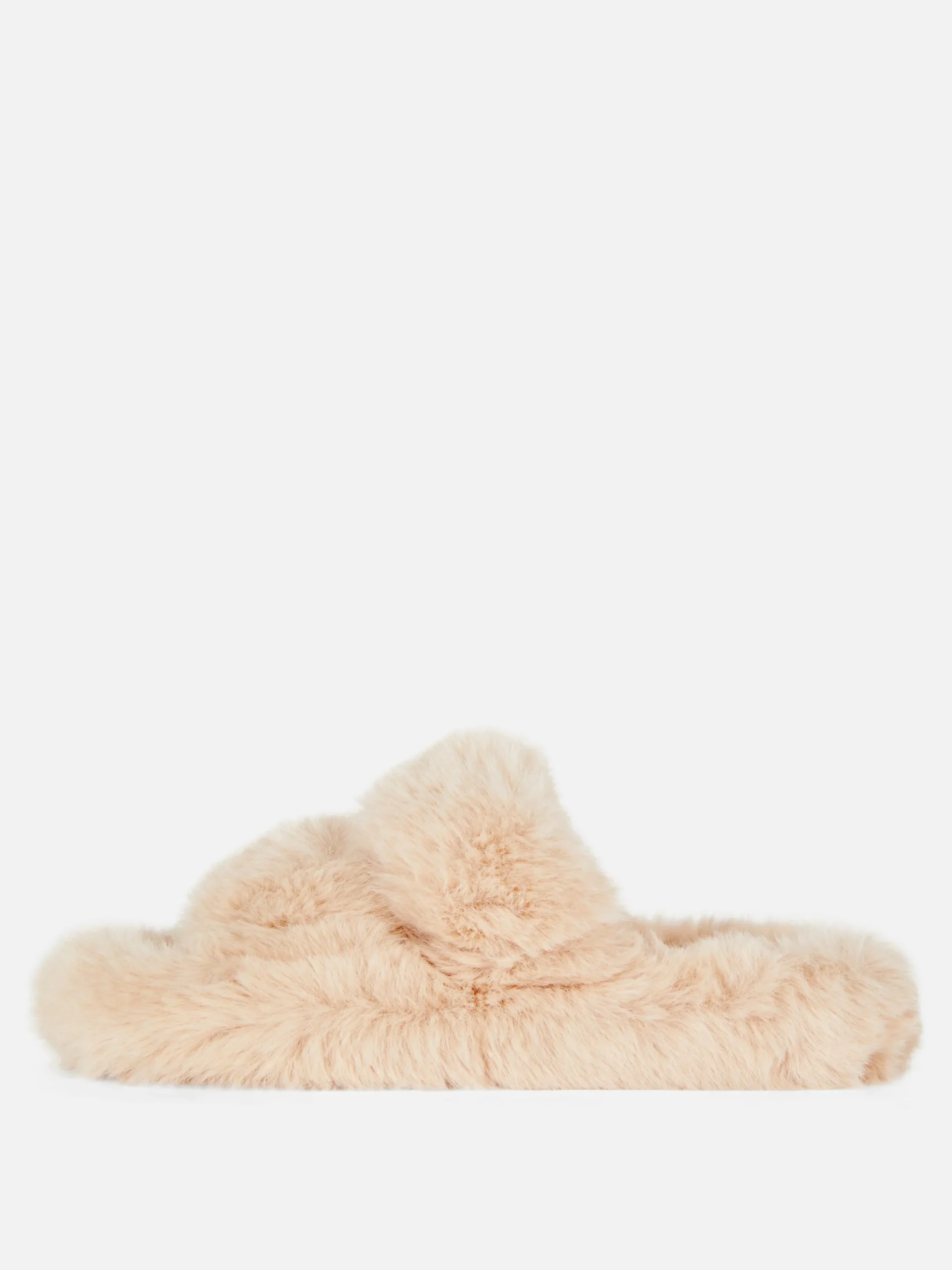 Hausschuhe|Hausschuhe|Primark Flauschige Hausschuhe Mit Doppelriemen Beige