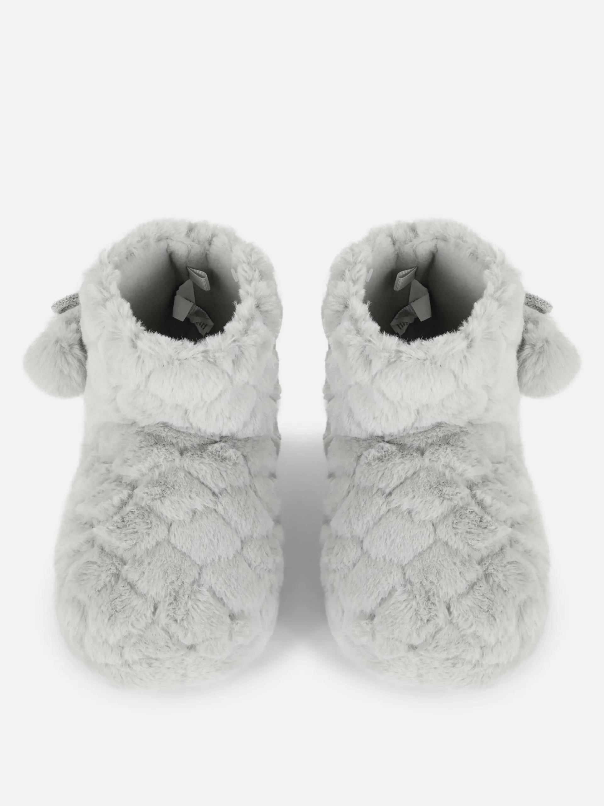 Hausschuhe|Primark Flauschige Hausstiefel Mit Bommeln Grau