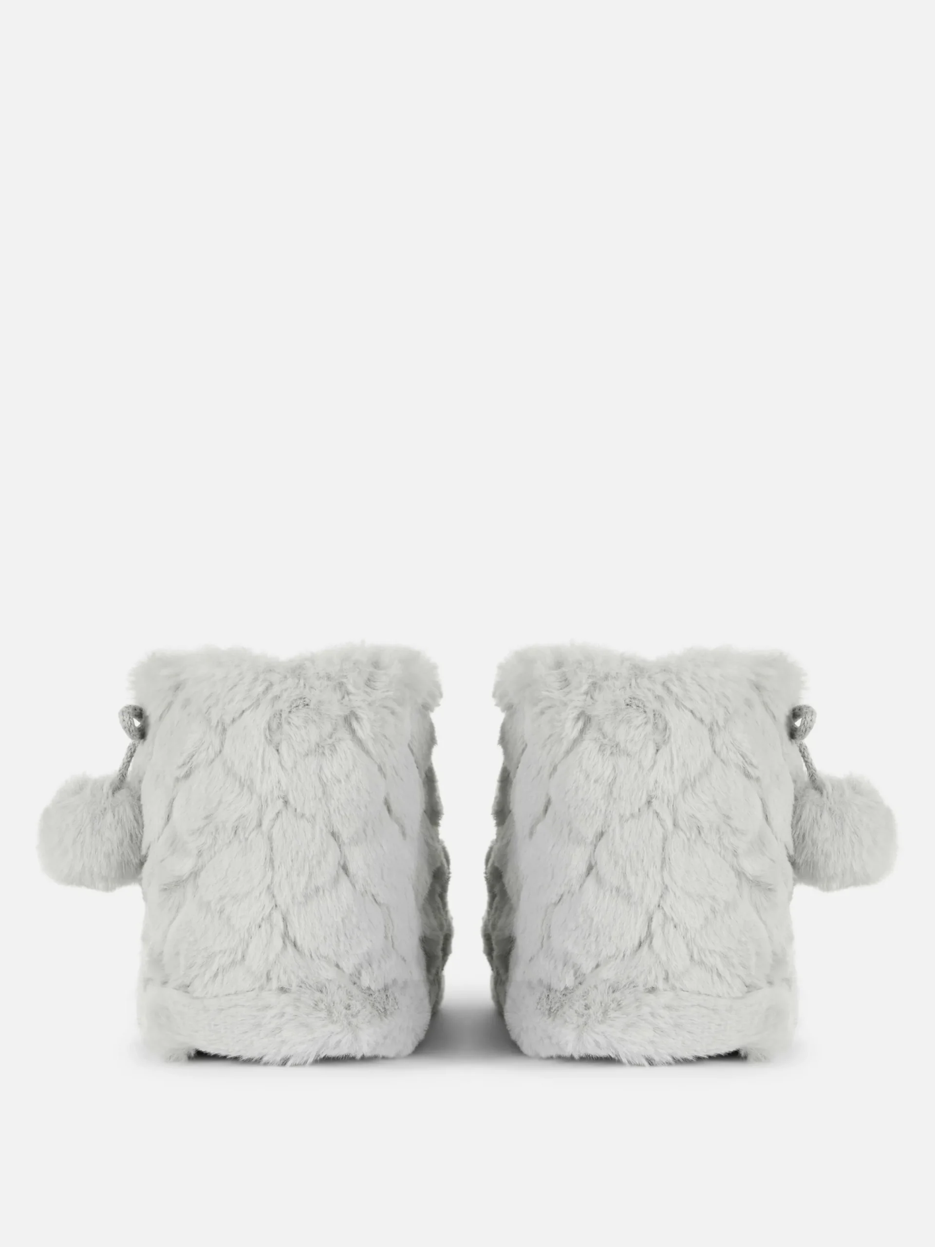 Hausschuhe|Primark Flauschige Hausstiefel Mit Bommeln Grau