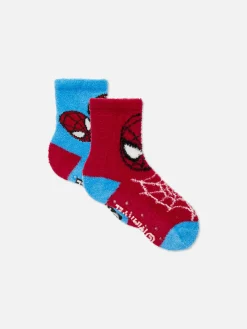 Socken|Primark Flauschige „Marvel Spider-Man“ Socken, 2er-Pack Rot