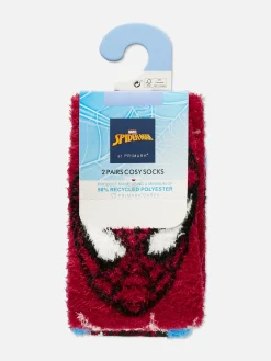 Socken|Primark Flauschige „Marvel Spider-Man“ Socken, 2er-Pack Rot