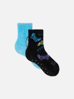 Socken|Primark Flauschige Socken Mit Gamecontroller-Design, 2er-Pack Blau