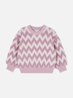 Pullover Und Cardigans|Primark Flauschiger Strickpullover Mit Zickzackmuster Rosa