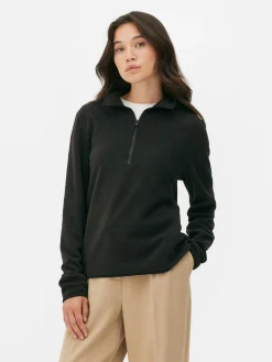 Pullover Und Cardigans|Primark Fleecejacke Mit Halbem Reißverschluss Schwarz