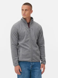 Jacken Und Mäntel|Primark Fleecejacke Mit Trichterkragen Und Reißverschluss Grau meliert