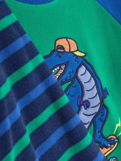 Schlafanzüge Und Nachtwäsche|Primark Fleece-Schlafanzug Mit Dinosaurier-Print Grün