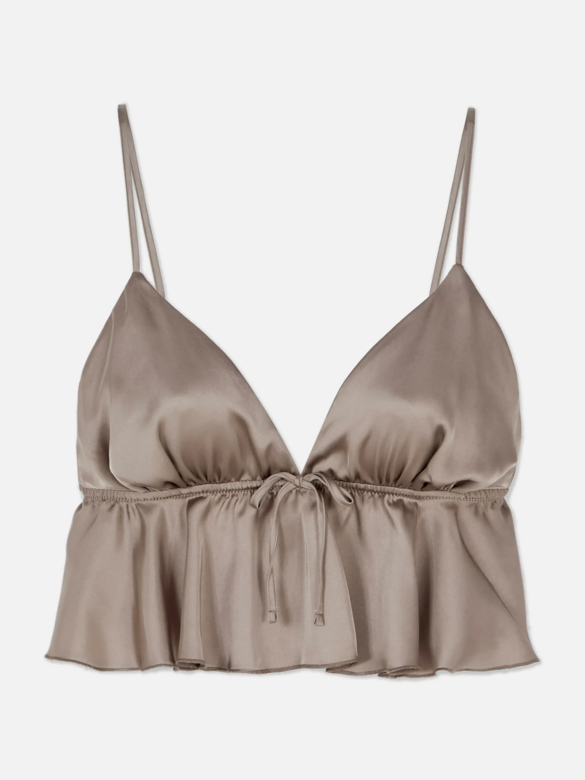 Bhs|Primark Fließender Bralette-BH Aus Satin Taupefarben