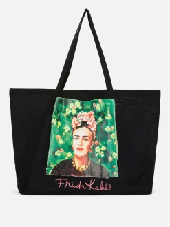 Reiseaccessoires|Primark „Frida Kahlo“ Tragetasche Schwarz