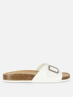 Sandalen|Primark Fußbettsandalen Mit Schnallenriemen Weiß
