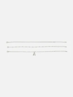 Schmuck|Primark Fußkettchen Mit Initialenanhänger, 3er-Pack Weiß