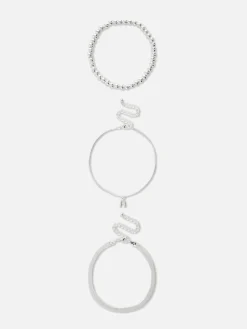 Schmuck|Primark Fußkette Mit Initiale & Unendlichkeitssymbol, 3er-Pack Weiß