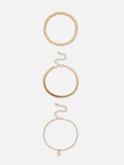 Schmuck|Primark Fußkette Mit Initiale & Unendlichkeitssymbol, 3er-Pack Gelb
