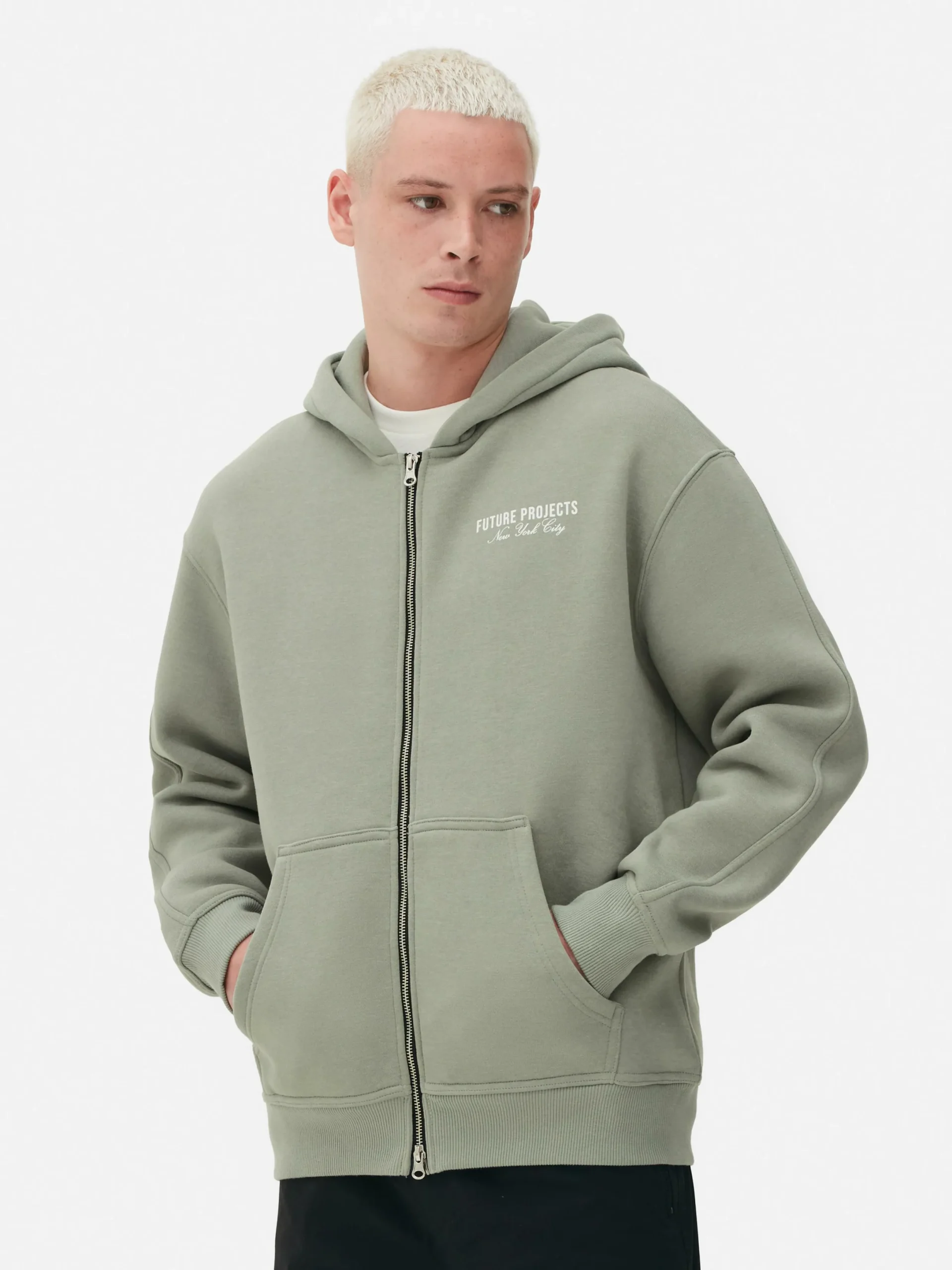 Hoodies Und Sweatshirts|Primark „Future Projects“ Hoodie Mit Reißverschluss Hellgrün
