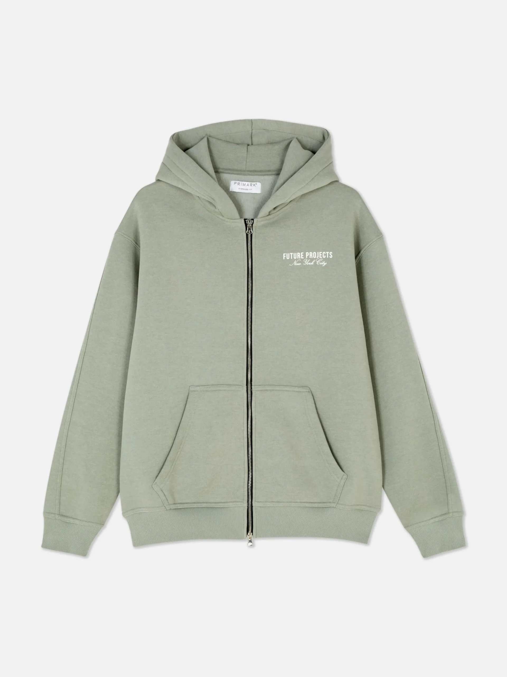 Hoodies Und Sweatshirts|Primark „Future Projects“ Hoodie Mit Reißverschluss Hellgrün