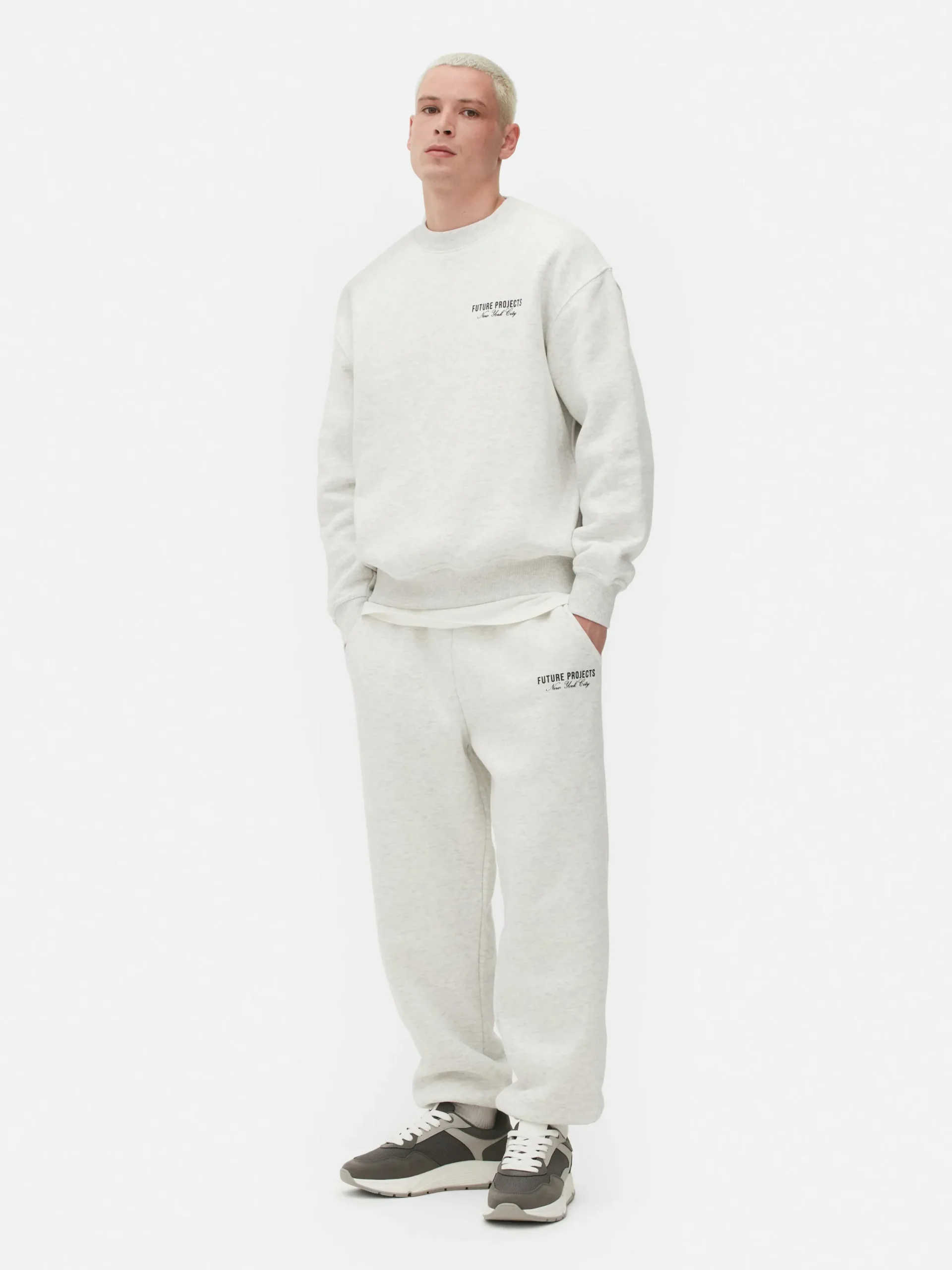 Hoodies Und Sweatshirts|Primark „Future Projects New York City“ Sweatshirt Grau meliert