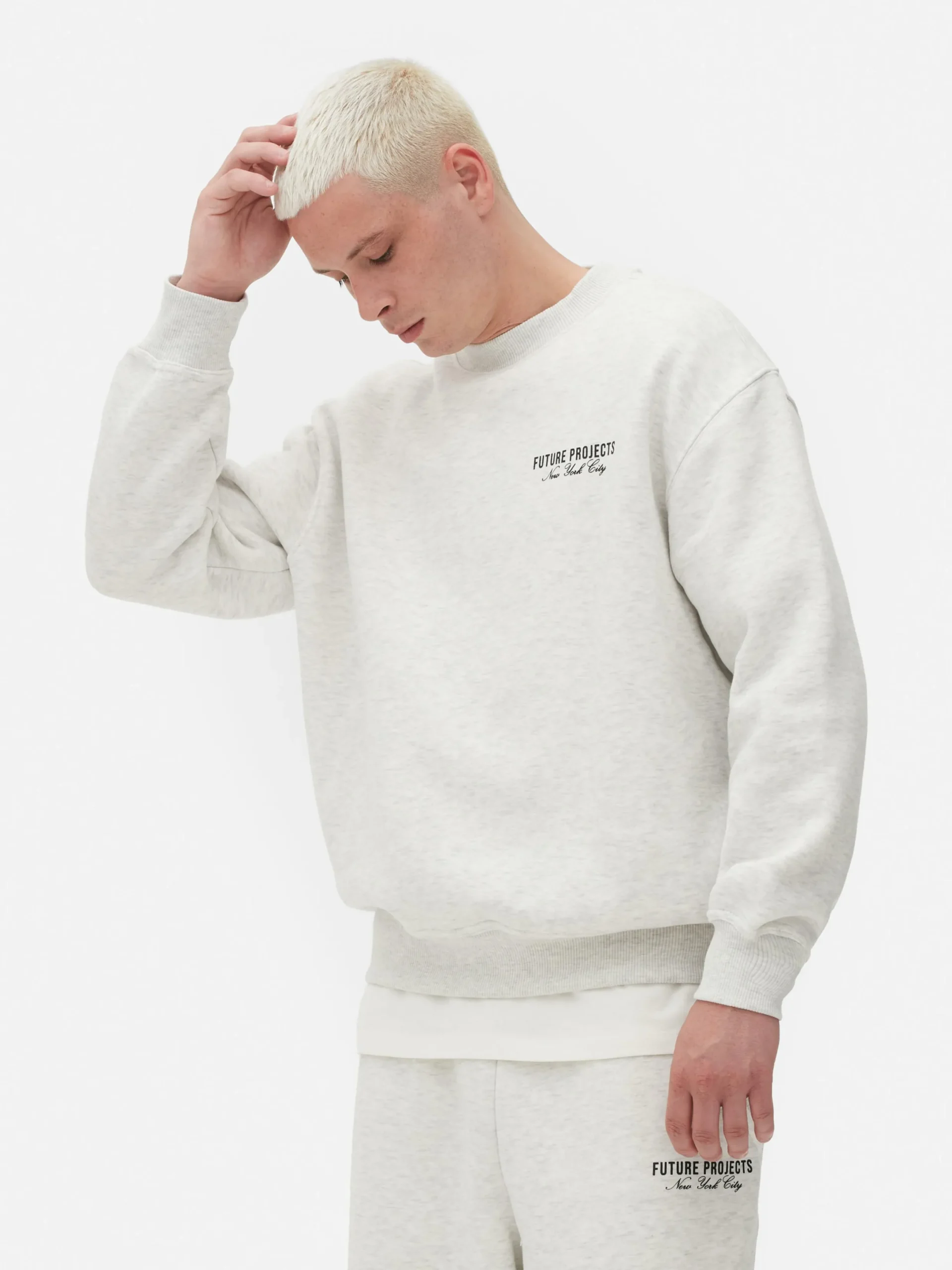 Hoodies Und Sweatshirts|Primark „Future Projects New York City“ Sweatshirt Grau meliert