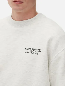 Hoodies Und Sweatshirts|Primark „Future Projects New York City“ Sweatshirt Grau meliert