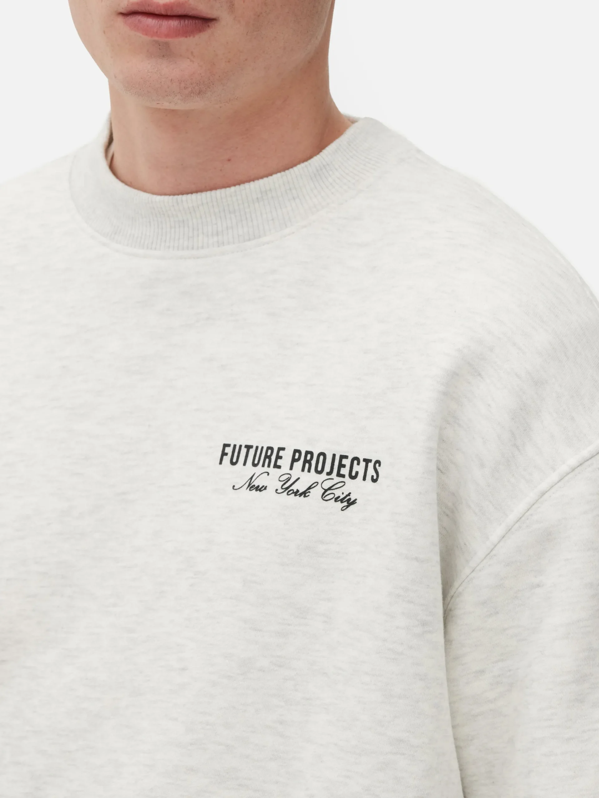 Hoodies Und Sweatshirts|Primark „Future Projects New York City“ Sweatshirt Grau meliert