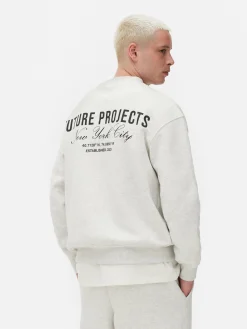 Hoodies Und Sweatshirts|Primark „Future Projects New York City“ Sweatshirt Grau meliert