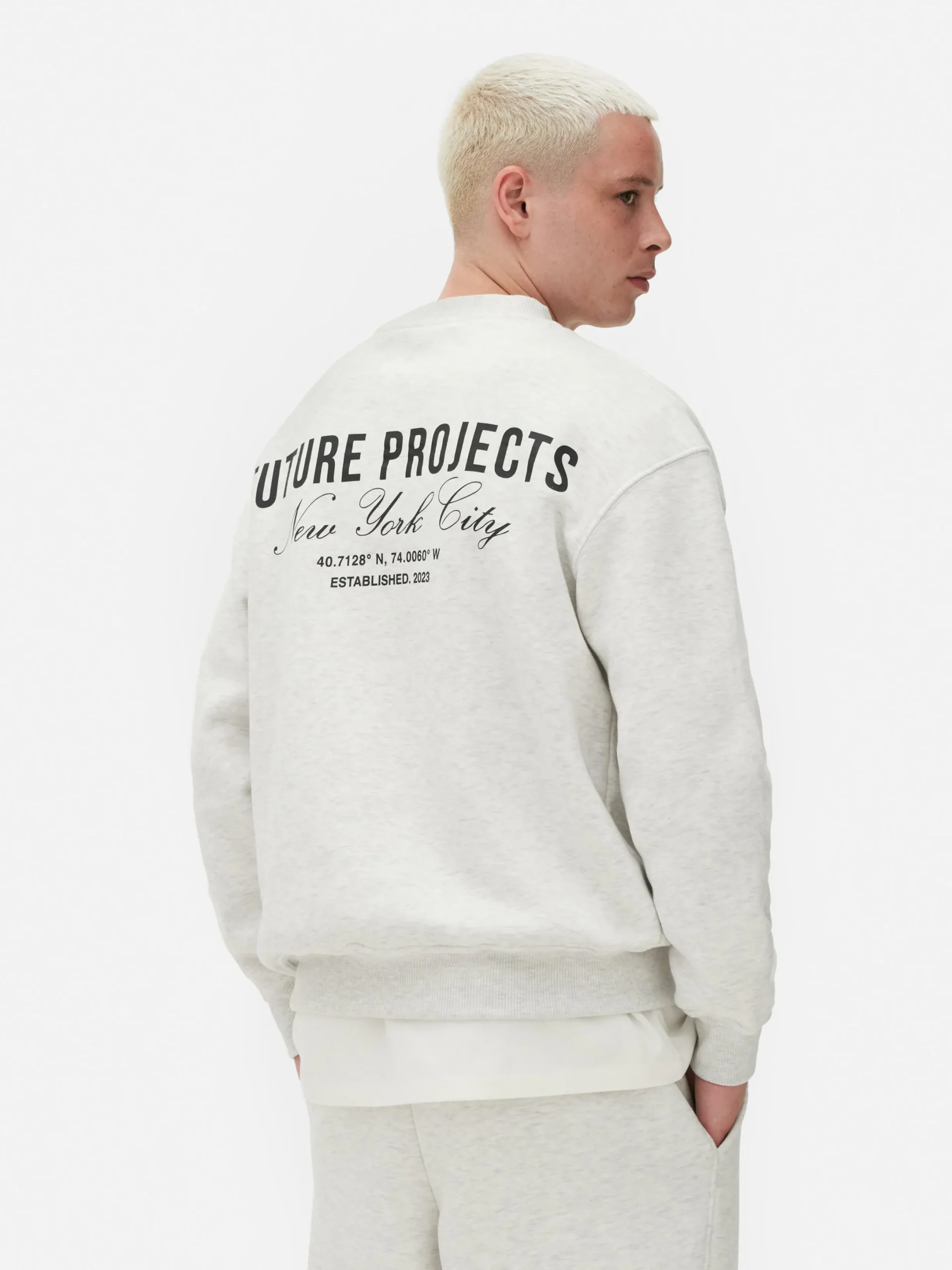 Hoodies Und Sweatshirts|Primark „Future Projects New York City“ Sweatshirt Grau meliert