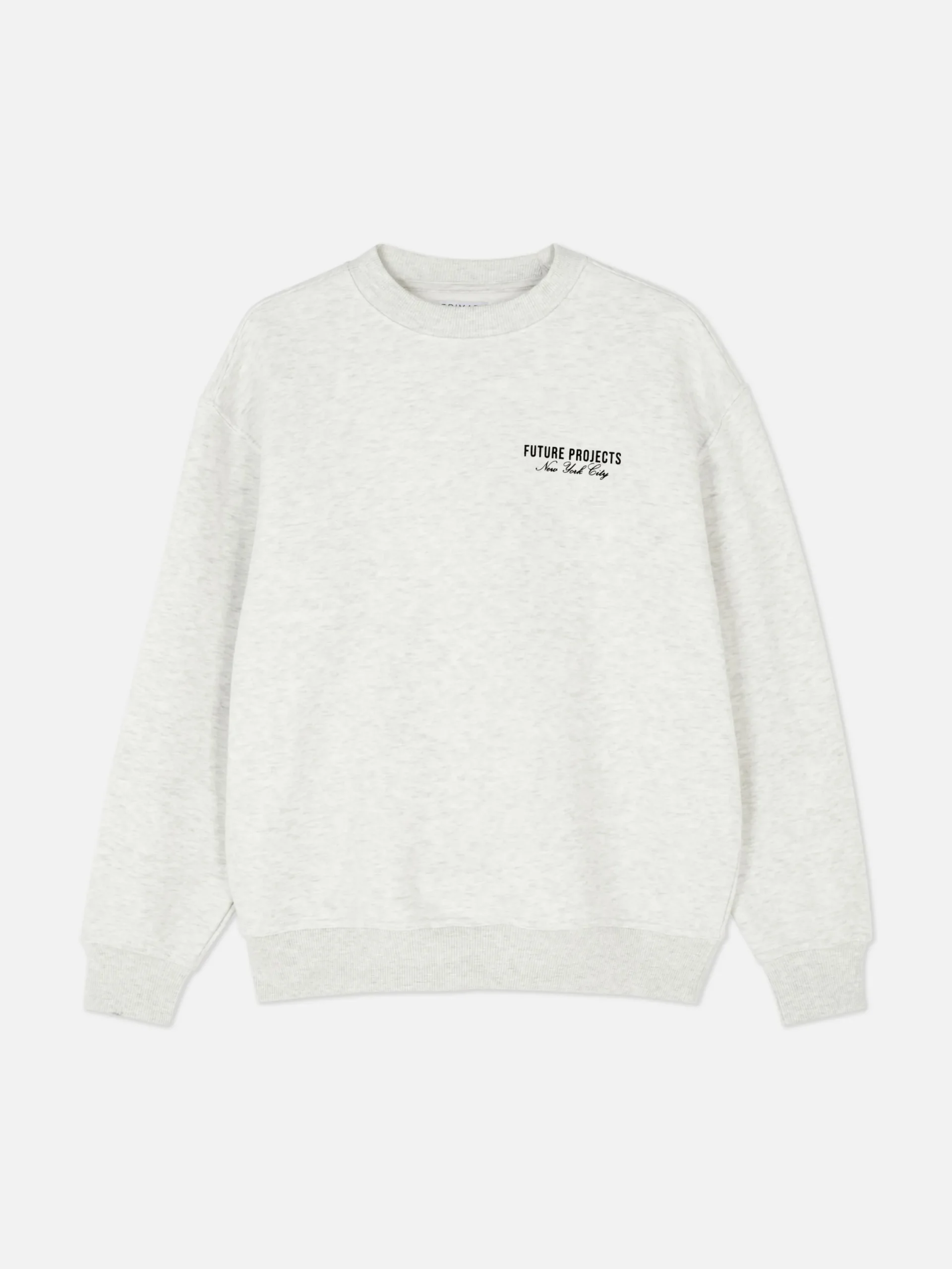 Hoodies Und Sweatshirts|Primark „Future Projects New York City“ Sweatshirt Grau meliert