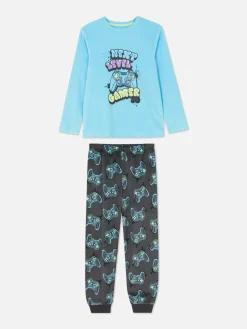 Schlafanzüge Und Nachtwäsche|Primark „Game Controller“ Schlafanzug Aus T-Shirt Und Hose Blau